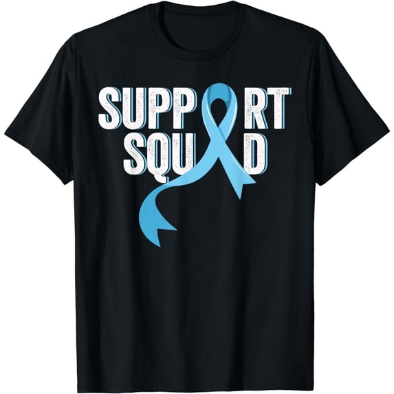 Prostate Cancer Awareness Support Squad Light Blue Ribbon T-Shirt