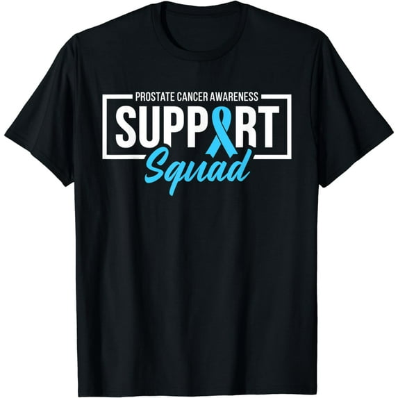 Prostate Cancer Awareness Support Squad Light Blue Ribbon T-Shirt