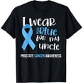 thumbnail image 1 of Prostate Cancer Awareness Survivor Gift Light blue Ribbon T-Shirt, 1 of 4