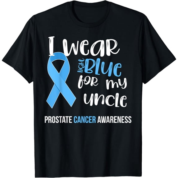 Prostate Cancer Awareness Survivor Gift Light blue Ribbon T-Shirt