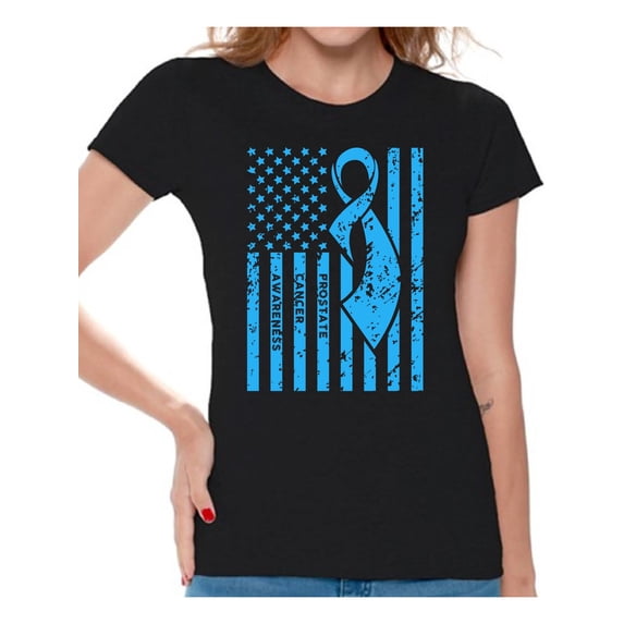 Prostate Cancer Awareness T-shirt Top Cancer t shirt cancer awareness t shirt faith love hope fight believe support survive survivor gifts tackle I wear for my dad grandpa special for women for men