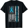 thumbnail image 1 of Prostate Cancer Awareness USA Light Blue Ribbon Survivor T-Shirt, 1 of 4