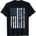 thumbnail image 1 of Prostate Cancer Awareness Warrior Light Blue Ribbon USA Flag T-Shirt, 1 of 4