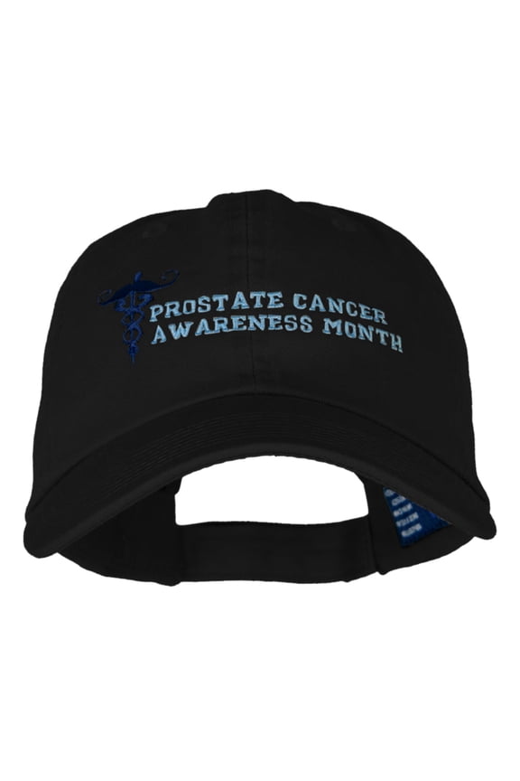 Prostate Cancer Awarness Low Profile Unstructured Cap - Black OSFM