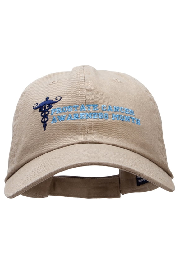 Prostate Cancer Awarness Low Profile Unstructured Cap - Khaki OSFM
