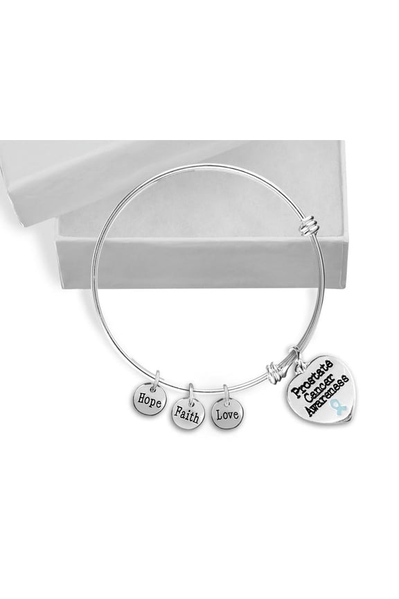 Prostate Cancer Heart Retractable Charm Bracelets