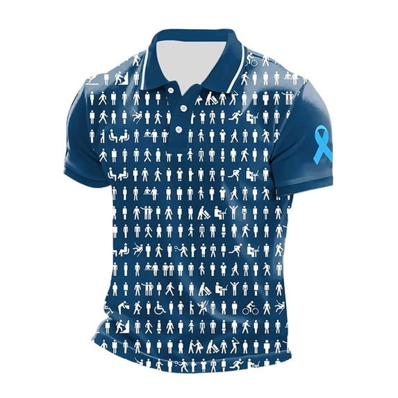 Prostate Cancer Polo Shirts for Men,Prostate Cancer Awareness Short Sleeves Graphic Tees for Summer Daily Wear