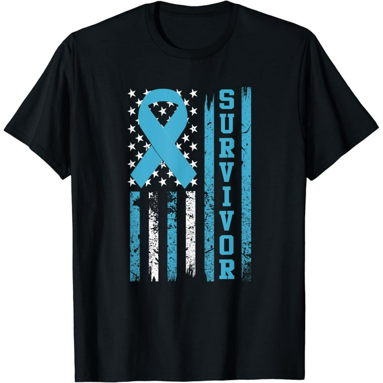 Prostate Cancer Survivor T-Shirt - Bold Blue Ribbon Shirt Prostate Cancer Survivor T-Shirt - Bold Blue Ribbon Shirt
