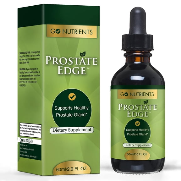 Prostate Edge Health Support Liquid Supplement with Saw Palmetto, Pygeum Africanum + More - 2 oz
