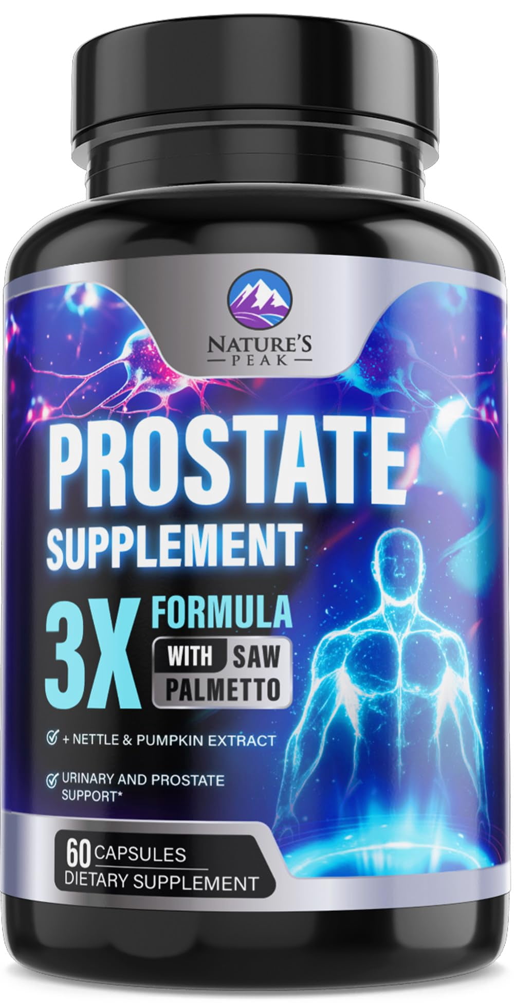 Prostate Health Supplement for Men 1020 mg Complex - Supports Urinary Tract, Bladder & Bathroom Trips - Advanced Prostate Formula with Saw Palmetto, Stinging Nettle & Pumpkin Seed - 60 Capsules