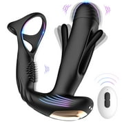 Prostate Massager Vibrator for Men,AMOVIBE Anal Toys with 10 Flapping & Vibration Settings,Waterproof Rechargeable Anal Adult Toys Vibrators with Penis Ring,Male Sex toys