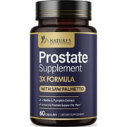 Prostate Health Supplements for Men - 3X Strength with Saw Palmetto Blend Stinging Nettle Root & Pumpkin Seed Support Complex - Supports Bathroom Trips Prostate & Urinary Health - 60 Capsules