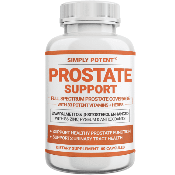 Simply Potent Prostate Health Supplement for Men, Saw Palmetto & Beta-Sitosterol, 60 Capsules