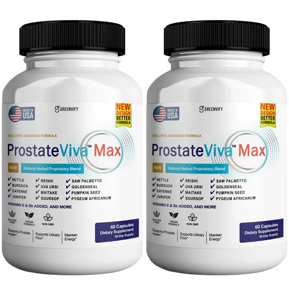 ProstateViva Max Prostate Support Supplement for Men, Maximum Strength, All-Natural Formula, 120 Capsules
