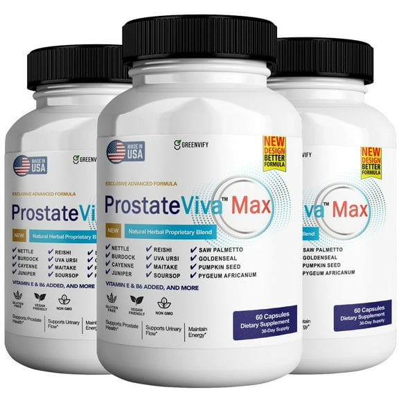 ProstateViva Max Prostate Support Supplement for Men, Maximum Strength, All-Natural Formula, 180 Capsules