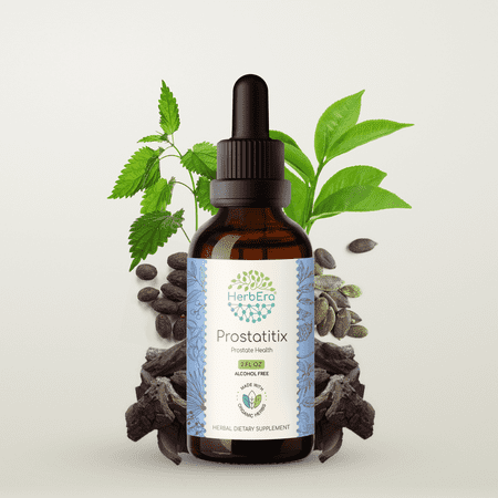 HerbEra Prostatitix Extract, Dietary Supplement Herbal Formula, Made from Saw Palmetto Berry, Stinging Nettle Leaf, Pumpkin Seed, Green Tea Leaf, Wildcrafted: Pygeum Bark 2 oz
