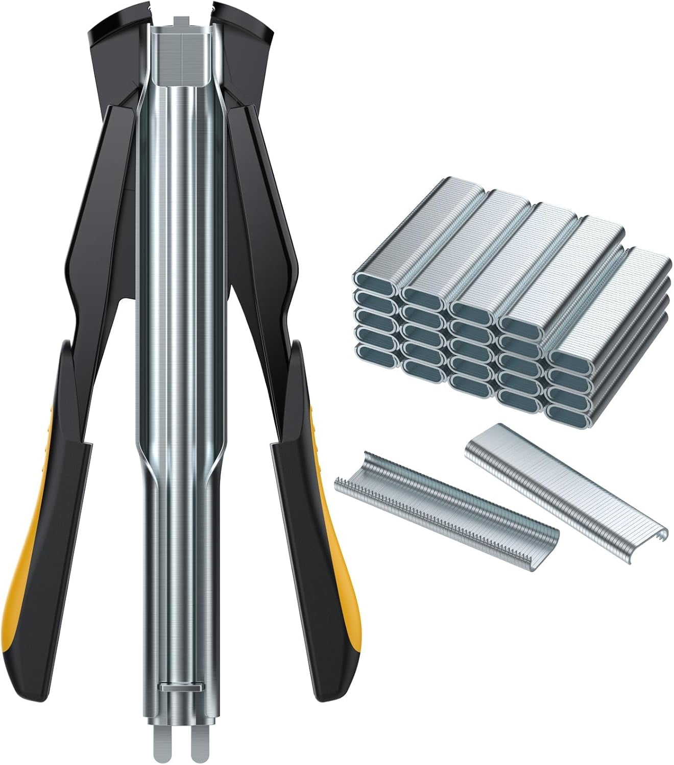 Proster C7 Hog Ring Gun Hog Ring Plier - Auto Feed Fence Fencing Nailer Plier with 2500 Hog Rings Galvanised Steel