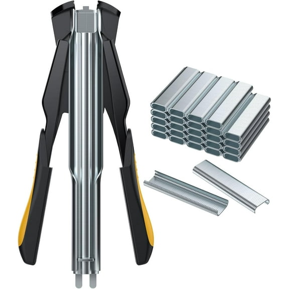 Proster C7 Hog Ring Gun Hog Ring Plier - Auto Feed Fence Fencing Nailer Plier with 2500 Hog Rings Galvanised Steel