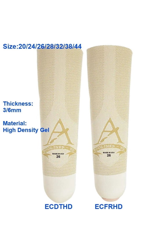 Prosthetic Leg Liner Eco ECDTHD/ECFRHD - HD Gel Liner for Active Users