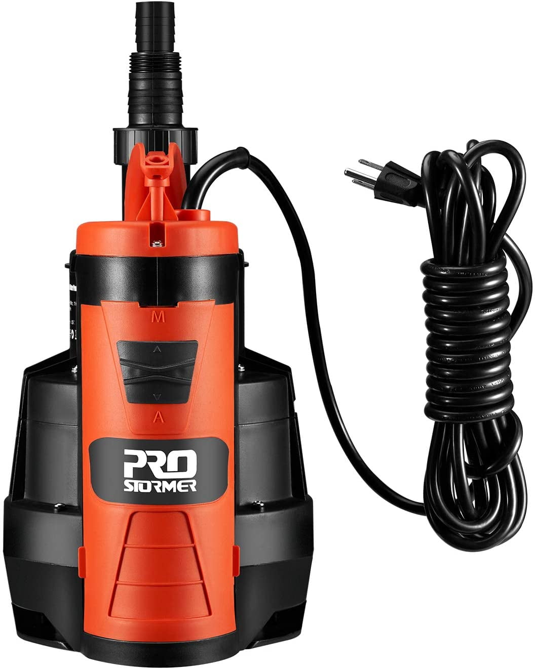PROSTORMER 1/2HP Sump Pump, 2110GPH Sumbersible Water Pump, Portable Electric Pump with Build-in Float Switch for Crop Irrigation, Flooded Cellars, Courtyards and Pool Drainage