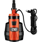 PROSTORMER 1/2HP Sump Pump, 2110GPH Sumbersible Water Pump, Portable Electric Pump with Build-in Float Switch for Crop Irrigation, Flooded Cellars, Courtyards and Pool Drainage