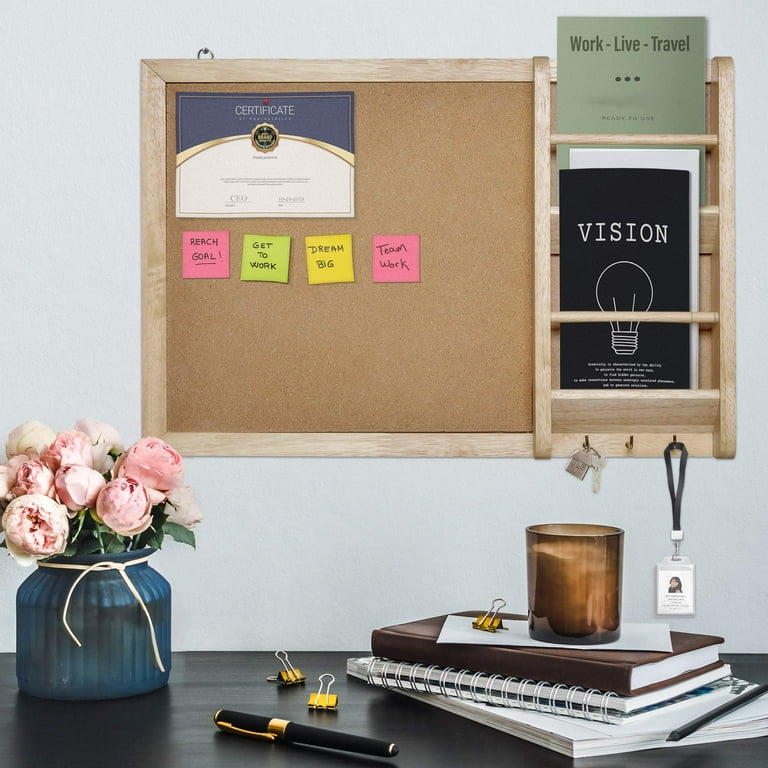 Prosumer's Choice Wall-Mounted Cork Bulletin Board Mail