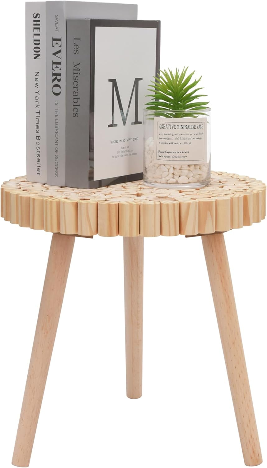 Prosumer's Choice | Wooden Side Table Natural Brown - Small Accent ...