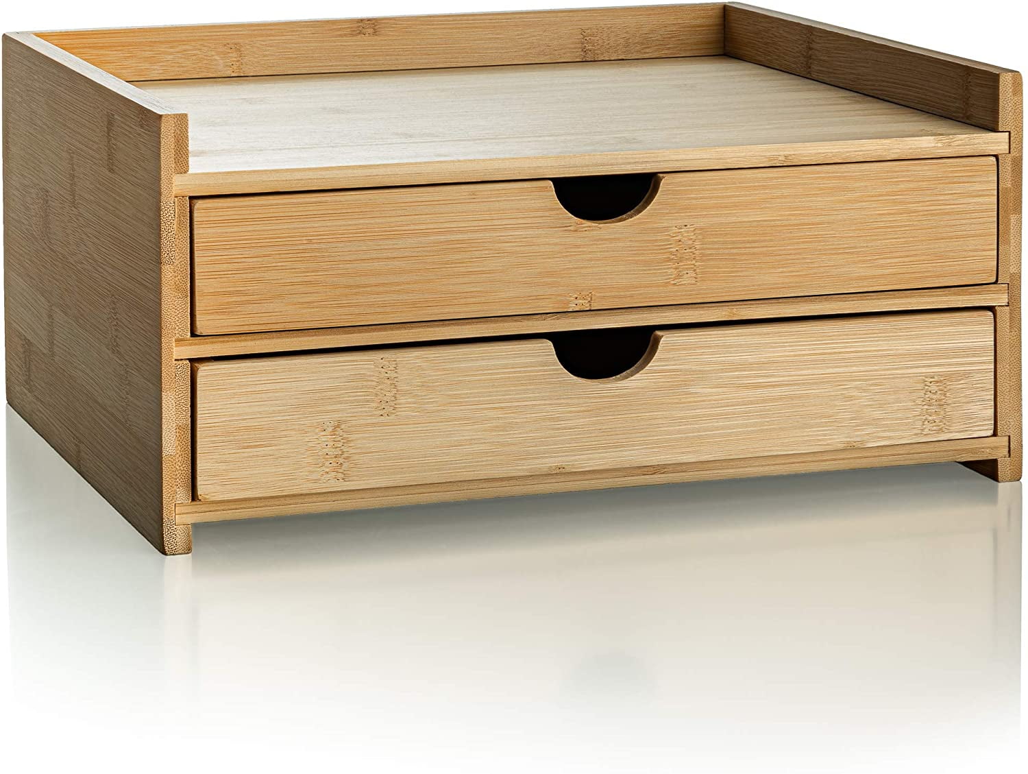 Prosumers Choice 2-Tier Bamboo Desktop Organizer With 2 Us Letter Size ...