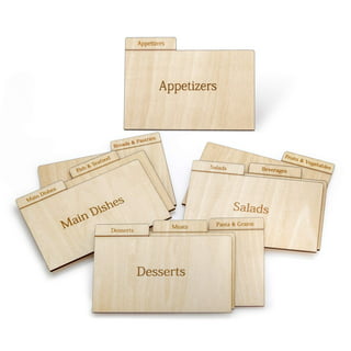  Wood 3x5 RECIPE DIVIDERS (Set of 9) with Tabs - Easily