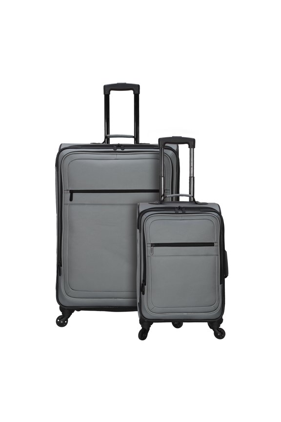 Protégé 2 Piece Softside Luggage Set Includes 28-inch Checked and 20-inch Carry-on, with 360 Spinner Wheels and Organizer Pockets, Wild Sage
