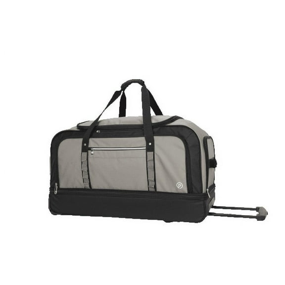 Protege 30 in Drop-Bottom Weekender Duffel Bag for Travel, Gray