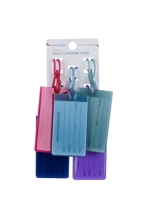 Protégé 5 Pack Jelly Styled Travel Tags