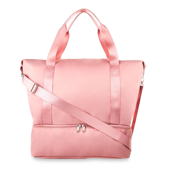 Protégé Collapsible Carry on Drop Bottom Weekender Duffel Bag, Dusty Rose