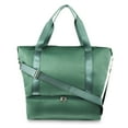 thumbnail image 1 of Protégé Collapsible Drop Bottom Weekender Duffel Bag, Olive Green, Polyester, 1 of 6