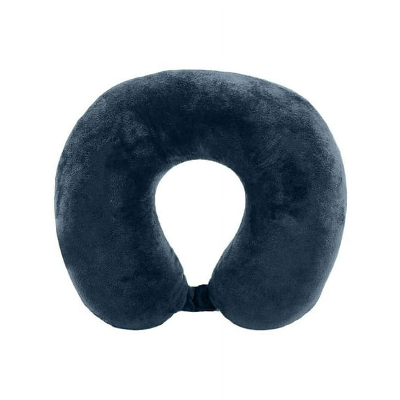 Protege Memory Foam Neck Pillow, 100% Polyester Fleece Knit, Navy, One Size