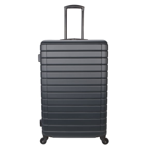 Open Box Protg Vacationer 28-inch Checked Expandable Hardside Luggage With 360-Spinner Wheels and Divider Pockets, Dark Grey