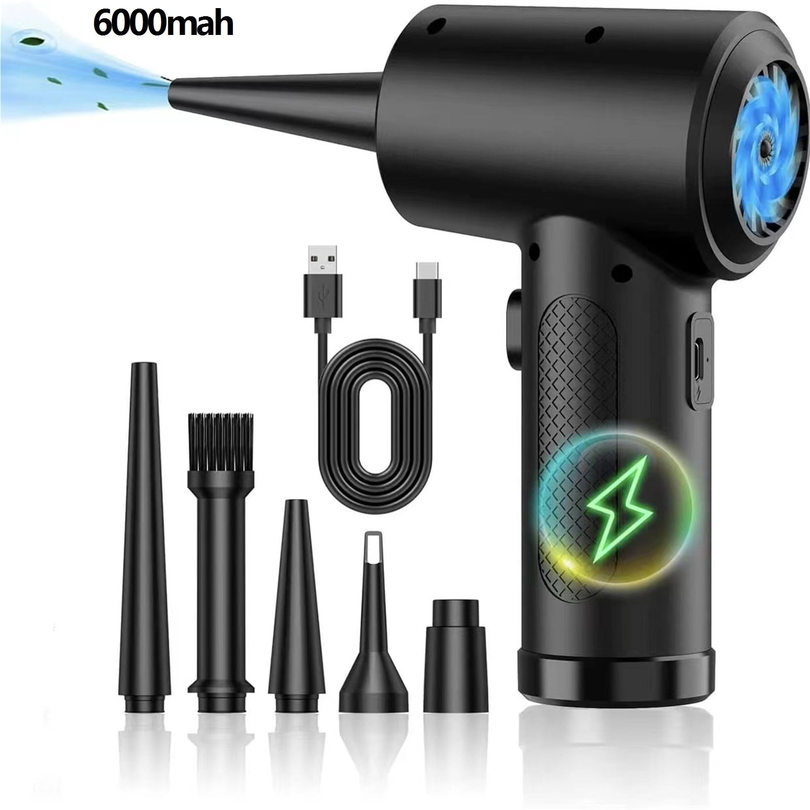 Protable Air Duster for Computer Cleaning 51000RPM Cordless Compressed Air Blower with LED Light for PC computers Keyboard Clean