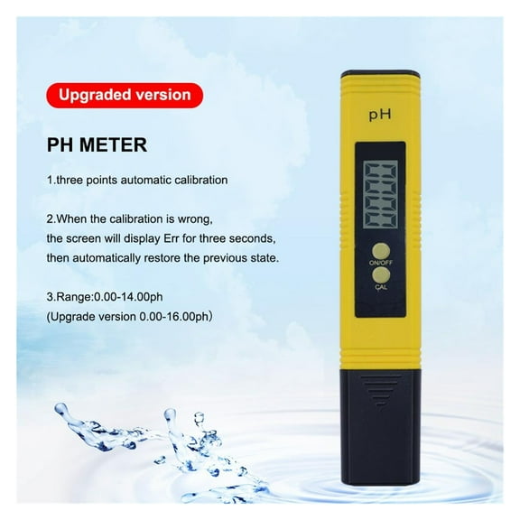 Protable LCD Digital PH Meter Pen of Tester Aquarium Pool Water Wine Urine ph-2 ph-02 ,Accurate - MULTI-COLORED_YELLOW PH-2 NO BOX