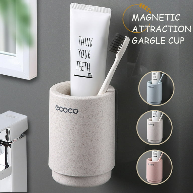 Protable & Wall Mount Toothbrush Holder Wash Cup,Automatic Toothpaste  Dispenser Tooth Brush Holder,Toothpaste Portable Hanging Gargle Cup 