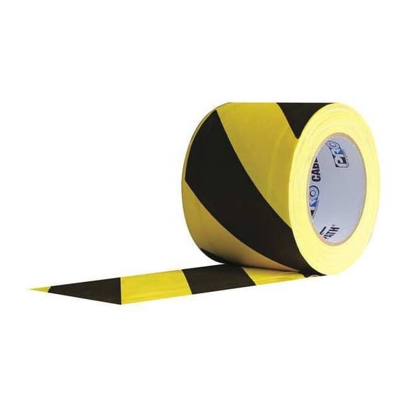 Protapes Gaffer's Tape, Black/Yellow, 30 yd L, 4 in W Cable Path