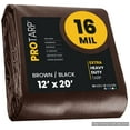 thumbnail image 1 of Protarp 16 Mil Extreme Heavy Duty Tarp Camping Tarpaulin Waterproof Cover, Brown/Black 12′ X 20′Ft, 1 of 7