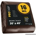 thumbnail image 1 of Protarp 16 Mil Extreme Heavy Duty Tarp Camping Tarpaulin Waterproof Cover, Brown/Black 30′ X 40′Ft, 1 of 7