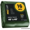 thumbnail image 1 of Protarp 16 Mil Extreme Heavy Duty Tarp Camping Tarpaulin Waterproof Cover, Green/Black 40′ X 40′Ft, 1 of 7