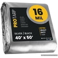 thumbnail image 1 of Protarp 16 Mil Extreme Heavy Duty Tarp Camping Tarpaulin Waterproof Cover, Silver/Black 40′ X 50′Ft, 1 of 7