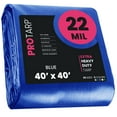 thumbnail image 1 of Protarp 22 Mil Extreme Heavy Duty Tarp Camping Tarpaulin Waterproof Cover, Blue 40′ X 40′Ft, 1 of 7