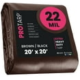 thumbnail image 1 of Protarp 22 Mil Extreme Heavy Duty Tarp Camping Tarpaulin Waterproof Cover, Brown/Black 20′ X 20′Ft, 1 of 7
