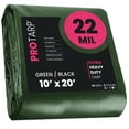 thumbnail image 1 of Protarp 22 Mil Extreme Heavy Duty Tarp Camping Tarpaulin Waterproof Cover, Green/Black 10′ X 20′Ft, 1 of 7