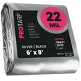 thumbnail image 1 of Protarp 22 Mil Extreme Heavy Duty Tarp Camping Tarpaulin Waterproof Cover, Silver/Black 6′ X 8′Ft, 1 of 7