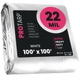 thumbnail image 1 of Protarp 22 Mil Extreme Heavy Duty Tarp Camping Tarpaulin Waterproof Cover, White 100′ X 100′Ft, 1 of 7
