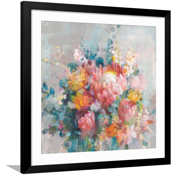 Art.com Protea Bouquet Art Print by Danhui Nai, Black Frame Wall Art, 38" x 38"